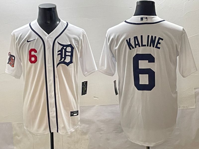 Men 2025 Detroit Tigers #6 Kaline White Game Nike MLB Jersey style 6->cleveland indians->MLB Jersey